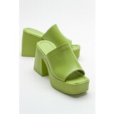 LuviShoes Anser Women's Green Heeled Slippers Cene
