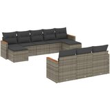  10-dijelni set vrtnih sofa od poliratana s jastucima sivi | shoptok.hr