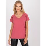 Fashion Hunters Dusty pink casual blouse with short sleeves Cene