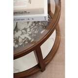 Ellos Home Smeđi okrugao stolić za kavu sa staklenom pločom stola ø 80 cm Classeno – | shoptok.hr