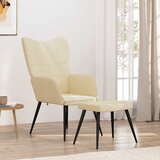  Stolica za opuštanje s osloncem za noge krem od tkanine | shoptok.hr