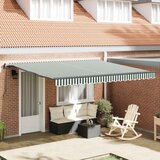  Skrovita tenda Zelena i bijela 400 × 300 cm Tkanina i Aluminij | shoptok.hr