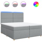 Krevet s oprugama i madracem svjetlosivi 200 x 200cm od tkanine | shoptok.hr