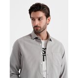 Ombre Men's REGULAR FIT shirt with pocket - gray | Shoptok.si