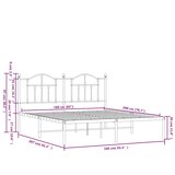 Metalni okvir za krevet s uzglavljem bijeli 160x200 cm | shoptok.hr