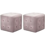 vidaXL Tabure 2 kom ružičasti 30 x 30 x 30 cm od baršunaste tkanine | shoptok.hr