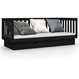  Dnevna postelja črna 90x190 cm trdna borovina, (20725613) | Shoptok.si