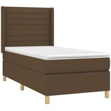  Krevet s oprugama i madracem tamnosmeđi 100 x 200 cm od tkanine | shoptok.hr