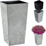 KADAX Velik visok siv cvetlični lonec s cvetličnim vložkom 19x36 cm, (5000346443) | Shoptok.si