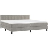  Box spring postelja z vzmetnico svetlo siva 200x200 cm žamet, (20725018) | Shoptok.si