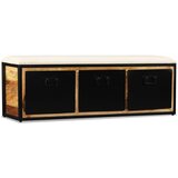 The Living Store Shranjevalna klop s 3 predali trden mangov les 120x30x40 cm - Klop Za Shranjevanje, (21494818) | Shoptok.si