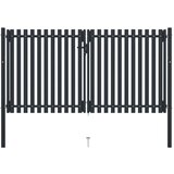 vidaXL dvojna vrata za ograjo iz jekla 306x220 cm antracitna | Shoptok.si