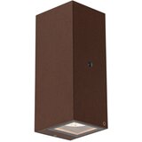 QAZQA Stenska svetilka rjasto rjava 2-svetlobna GU10 AR70 IP44 s senzorjem svetlo-temno - Baleno | Shoptok.si