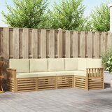  Set vanjskih sofa 5 pcs Bijela i krem 247 x 128,5 x 73 cm | shoptok.hr