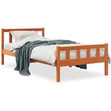 vidaXL Posteljni okvir z vzglavjem voščeno rjava 75x190 cm borovina Cene