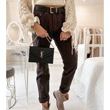 Gemre Dark brown trousers with a belt Pelchat | shoptok.hr