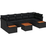  Sjedeća garnitura za vrt 8 kom. Crna Poli ratan 55 x 55 x 37 cm | shoptok.hr