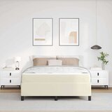 vidaXL Okvir za krevet s madracem Krema 140 x 200 cm tkanina | shoptok.hr