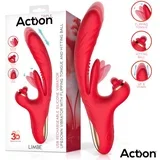Limbe Up & Down Vibrator with Flipping Tongue & Hitting Ball Red