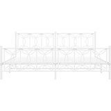  Metalni okvir kreveta uzglavlje i podnožje bijeli 193x203 cm | shoptok.hr