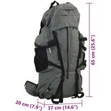vidaXL Ruksak za planinarenje sivi 60 L od tkanine Oxford | shoptok.hr