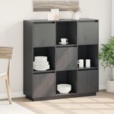  Visoka komoda siva 110,5x35x117 cm od masivne borovine | shoptok.hr