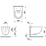Laufen H8669570000001 pro viseča brezrobna wc školjka z wc desko s počasnim zapiranjem | Shoptok.si