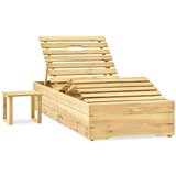 vidaXL Ležalnik z mizico zelena impregnirana borovina, (20663176) | Shoptok.si