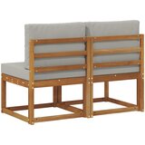  2 Komad Srednja sofa za van Čvrsto drvo akacije Prirodna | Eponuda.com