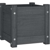  Vrtne sadilice 2 kom sive 31 x 31 x 31 cm od masivne borovine | shoptok.hr