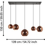 Eglo 390388 - visilica na sajli cordoba 5xE27/40W/230V bakarni | Eponuda.com