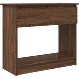 Maison Chic konzolna miza - miza ob steni s predali rjavi hrast 85,5x38,5x74,5 cm, (21786154) Cene