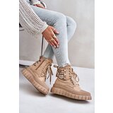 EVENTO Women's ankle boots on a platform with decorative lacing brown Edidda | Eponuda.ba