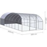 Vanjski kokošinjac 3 x 8 x 2 m od pocinčanog čelika | shoptok.hr