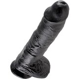 King Cock 10 dildo s testisi (25 cm) - črn | Shoptok.si