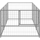 vidaXL Pasji boks srebrn 3 m² jeklo | Shoptok.si