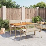  3-dijelni vrtni blagovaonski set od poliratana s jastucima bež 140 cm table length | shoptok.hr