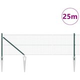 vidaXL Varjena žična ograja s 13 klinastimi palicami Zelena 0.8x25 m Jeklena | Shoptok.si