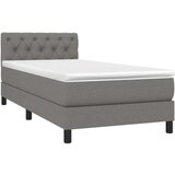  Box spring postelja z vzmetnico LED temno siva 80x200 cm blago, (20727215) | Shoptok.si