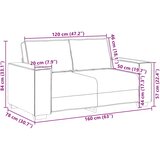  Dvosjed Kauč Taupe 160x78x84 cm Tkanina | shoptok.hr