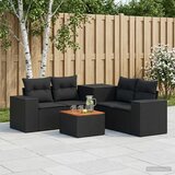 Set sofe 6 kom. Crna Poli Rattan i čelik | shoptok.hr