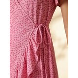 Sinsay Mini haljina na preklop s volanom u cvjetnom uzorku | shoptok.hr