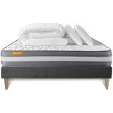 Septnuits Kompletni paket za posteljo - Vzmetnica 140x190 cm + Vzmetni okvir z letvami (v kompletu) + 2 vzglavnika + Prevleka - Memo Plus, (21614377) | Shoptok.si