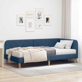 vidaXL Kotna postelja z vzmetnico z vzglavjem Modra 100 x 200 cm blago | Shoptok.si
