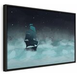  Slika - Night Waves (1 Part) Wide - Second Variant 120x80 U crnom drvenom okviru | shoptok.hr