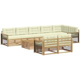 vidaXL Zunanja garnitura za sedenje 9 pcs Bela in krem Poliester, (5000280522) | Shoptok.si