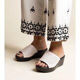 Gemre White openwork wedge mules eco leather Garvin | shoptok.hr