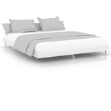 vidaXL Posteljni okvir visok sijaj bel 160x200 cm inženirski les | Shoptok.si