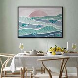  Slika - Fish on the waves 90x60 U crnom drvenom okviru | shoptok.hr