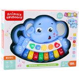  Interaktivni klavir s motivom slona i zvukovima životinja - plavi | shoptok.hr